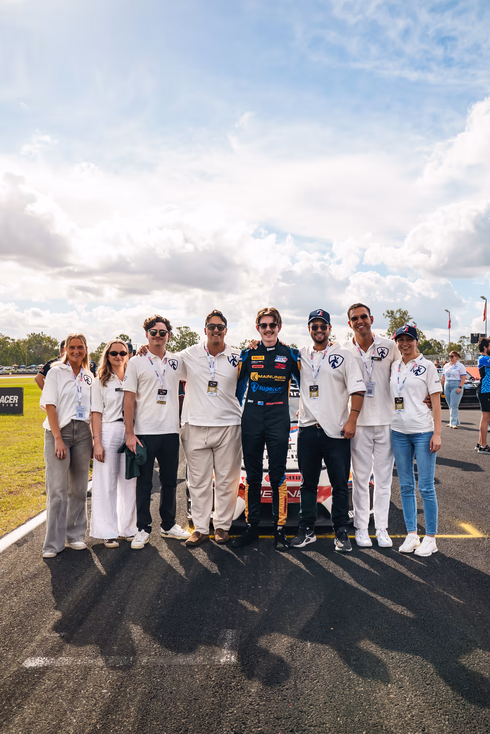 The Supercar Insurance team on the grid with driver Jensen Shearer at a Monochrome GT4 Australia round