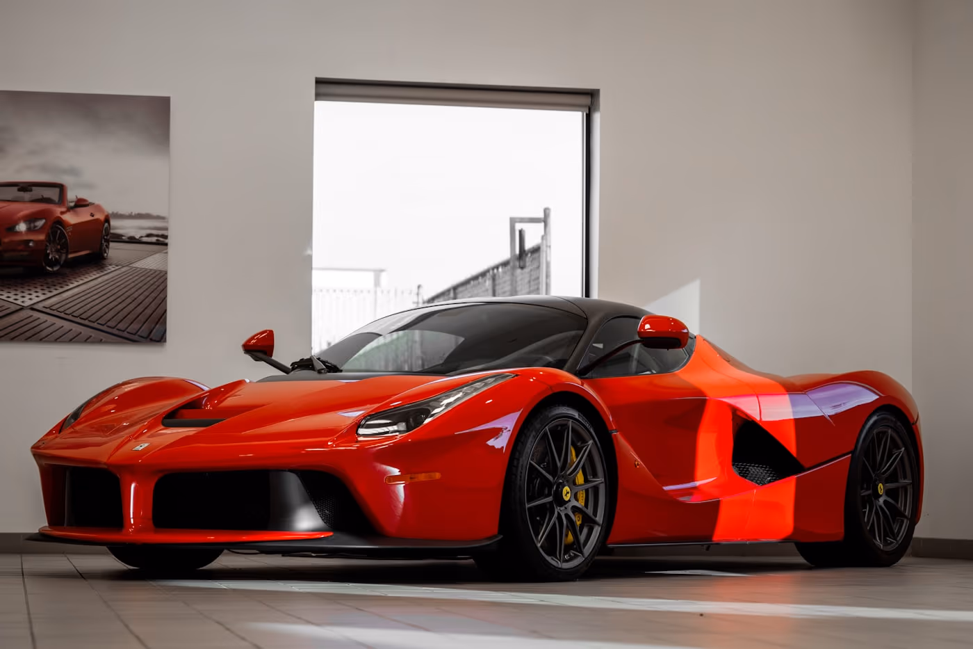 Red Ferrari sports car